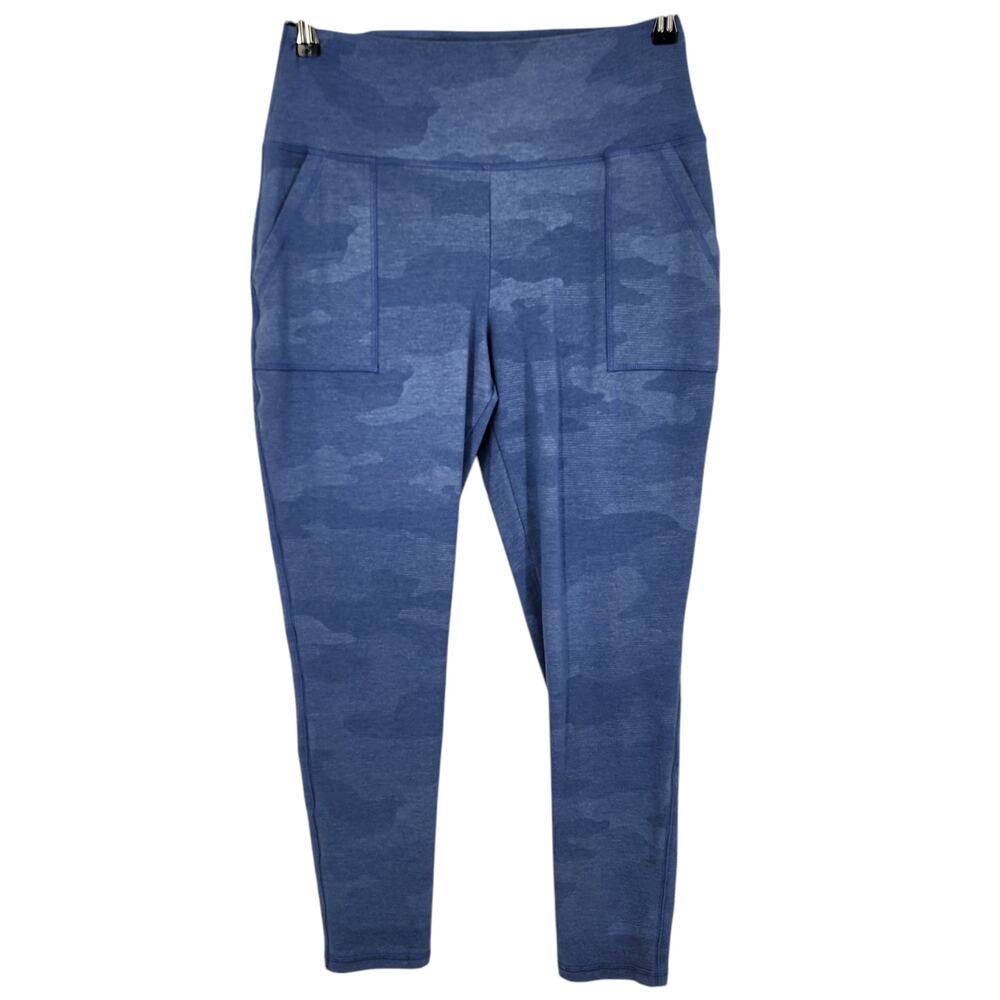 Aerie Womens High-Waisted Blue Camo Leggings Pockets Size XL Polyester Blend